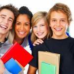216964-four-teens-in-school-hall 216964-four-teens-in-school-hall