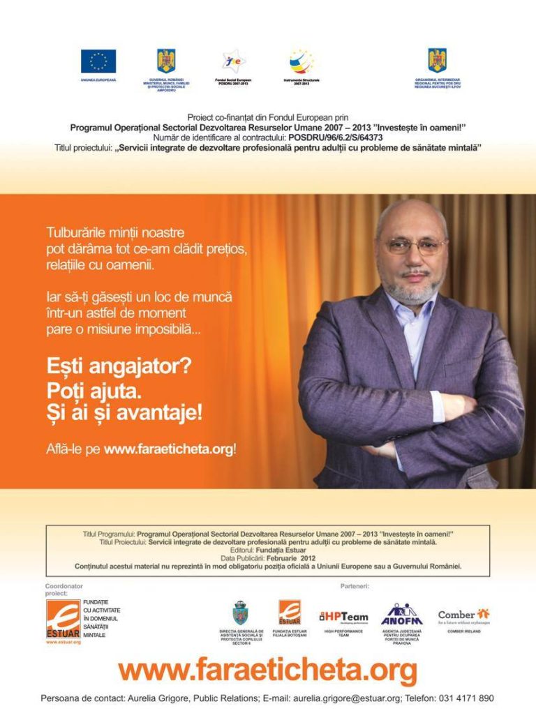 Fundatia Estuar lupta pentru angajarea persoanelor cu probleme de sanatate mintala