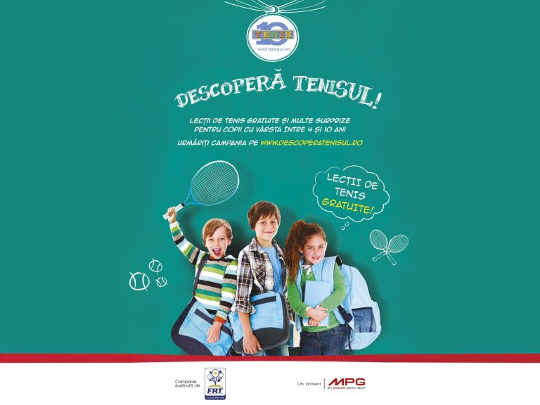 VIDEO – Lectii gratuite de tenis pentru copii cu varsta intre 4 si 10 ani