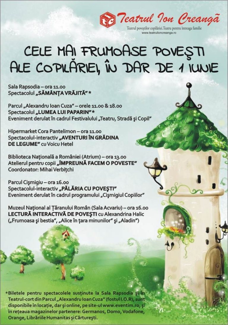 Teatrul Ion Creanga îsi sarbatoreste tinerii spectatori – 1 IUNIE