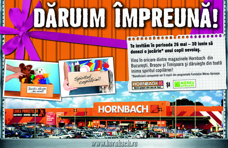 Hornbach da startul campaniei umanitare “Impreuna le daruim spiritul copilariei!”