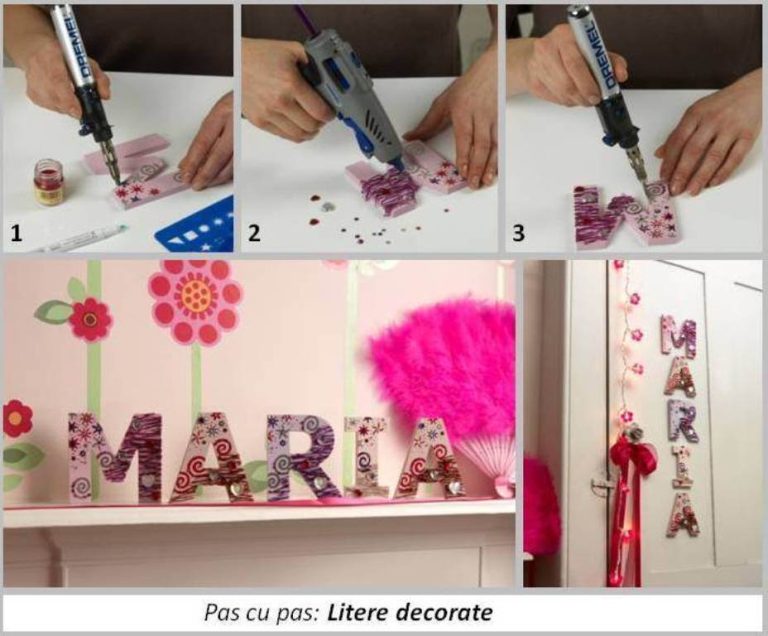 Pas cu pas: Litere decorate pentru camera copilului