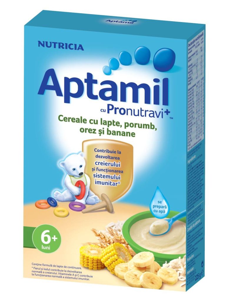 Cerealele Aptamil cu Pronutravi+ contribuie la dezvoltarea creierului si functionarea sistemului imunitar*