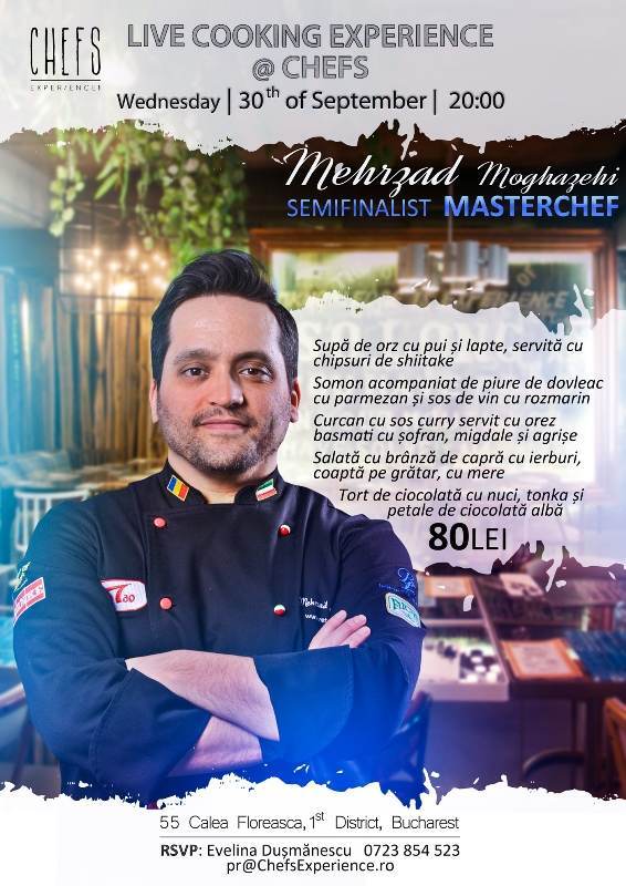 CHEFS DINNER with Mehrzad Moghazehi – LIVE COOKING Experience @ Chefs