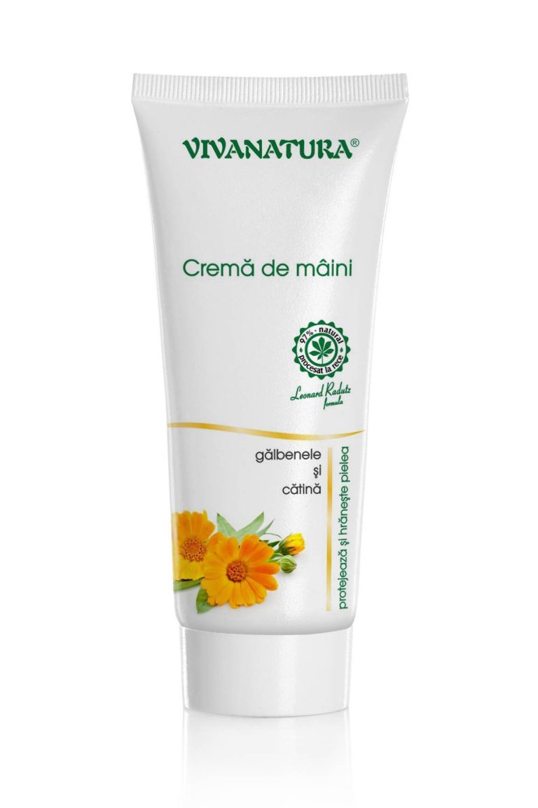 Bucura-te de maini catifelate chiar si in sezonul rece!Ingrijire naturala cu ajutorul Cremei de maini cu galbenele si catina VivaNatura
