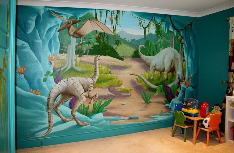 Modalităţi de a integra dinozaurii în decorul camerei copilului