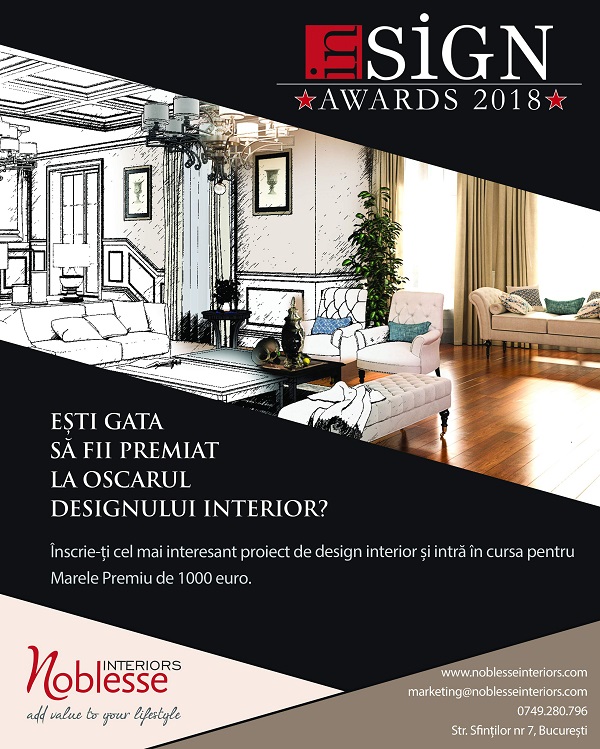Noblesse Interiors organizează cea de-a șaptea ediție a competiției Insign Awards
