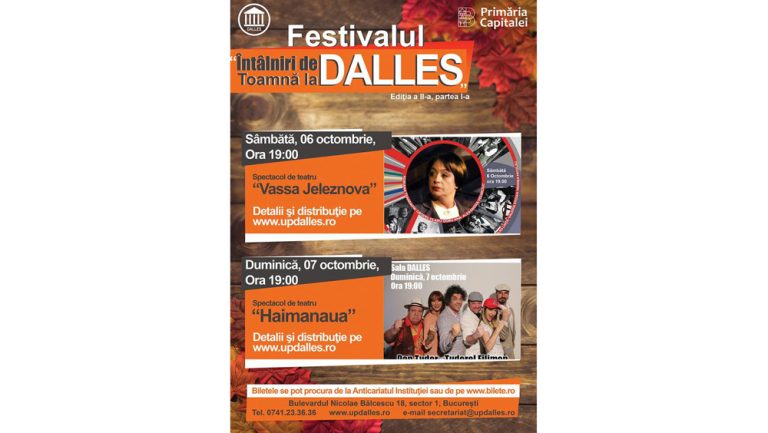 Festivalul “Intalniri de toamna la Dalles” – editia II va avea loc pe 6 şi 7 octombrie