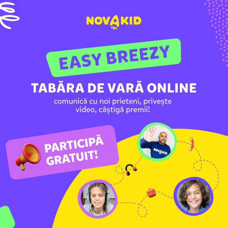 Tabăra virtuală Easy Breezy Summer Camp – destinația de vară cu lipici pentru copilul tău!
